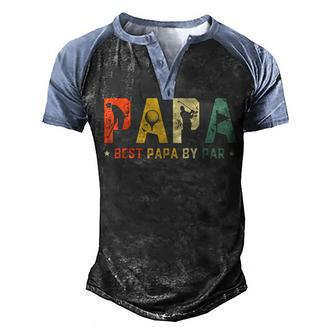 Mens Mens Fathers Day Best Papa By Par Golf Gift Papa Golf Men's Henley Shirt Raglan Sleeve 3D Print T-shirt - Thegiftio