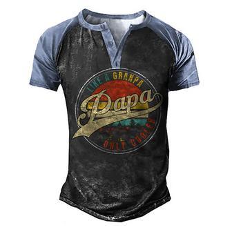 Mens Papa Like A Grandpa Only Cooler Funny Fathers Day Gift Men Men's Henley Shirt Raglan Sleeve 3D Print T-shirt - Thegiftio UK