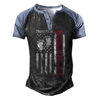 Mens Promoted To Grandpa Est 2023 First Time Grandpa Fathers Men's Henley Shirt Raglan Sleeve 3D Print T-shirt - Thegiftio UK
