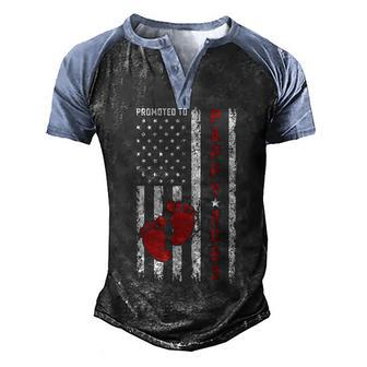 Mens Promoted To Pappy 2023 First Time Fathers Day New Dad Men's Henley Shirt Raglan Sleeve 3D Print T-shirt - Thegiftio UK