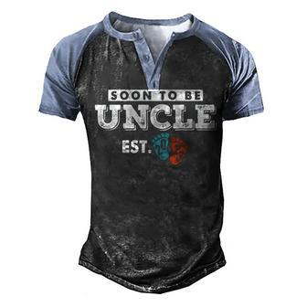 Mens Promoted To Uncle Est 2023 Pregnancy Soon To Be Uncle Gift Men's Henley Shirt Raglan Sleeve 3D Print T-shirt - Thegiftio UK