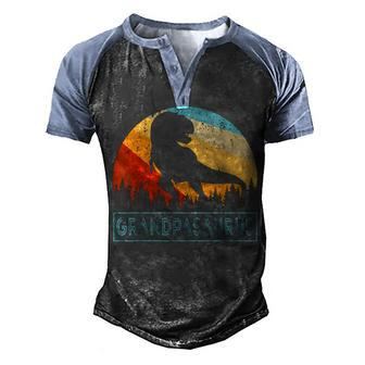 Mens Retro Grandpa Saurus Vintage Family Dinosaur For Fathers Men's Henley Shirt Raglan Sleeve 3D Print T-shirt - Thegiftio UK