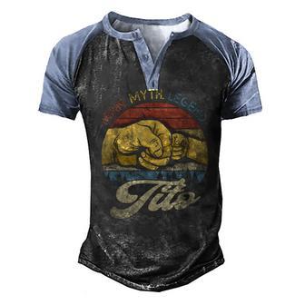 Mens Retro Tito The Man The Myth The Legend Gift For Fathers Day Men's Henley Shirt Raglan Sleeve 3D Print T-shirt - Thegiftio UK