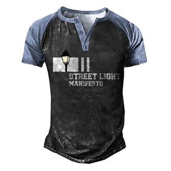 Mens Street Light Manifesto Men's Henley Shirt Raglan Sleeve 3D Print T-shirt - Thegiftio UK