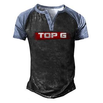 Mens Tate Top G Men's Henley Shirt Raglan Sleeve 3D Print T-shirt - Thegiftio UK