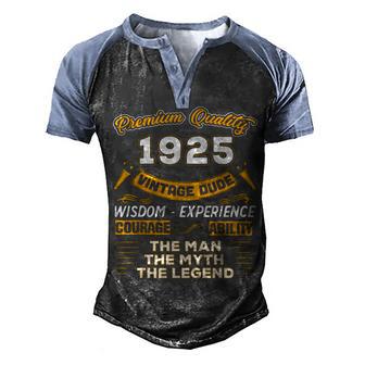 Mens The Man Myth Legend 1925 97Th Birthday Gift For 97 Years Old Men's Henley Shirt Raglan Sleeve 3D Print T-shirt - Thegiftio UK