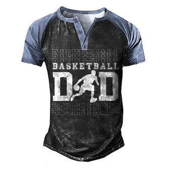 Mens Vintage American Flag Basketball Dad Fathers Day Apparel Men's Henley Shirt Raglan Sleeve 3D Print T-shirt - Thegiftio UK