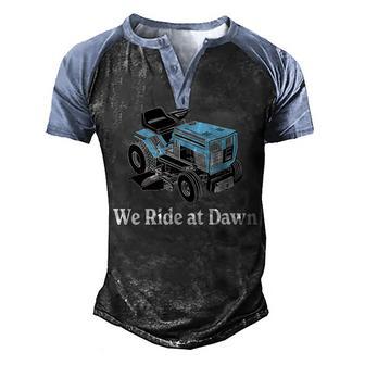 Mens We Ride At Dawn Fathers Day Dad Gift Grandfather Men's Henley Shirt Raglan Sleeve 3D Print T-shirt - Thegiftio UK
