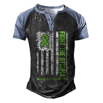 Mental Health Awareness Fight The Stigma Mental Health Men's Henley Shirt Raglan Sleeve 3D Print T-shirt - Thegiftio UK