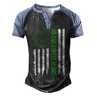 Mental Health Awareness Green Ribbon V2 Men's Henley Shirt Raglan Sleeve 3D Print T-shirt - Thegiftio UK