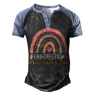 Mental Health Matters Awareness Dont Judge End The Stigma Men's Henley Shirt Raglan Sleeve 3D Print T-shirt - Thegiftio UK
