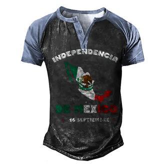 Mexican Flag 16Th September Mexico Independence Day Men's Henley Shirt Raglan Sleeve 3D Print T-shirt - Thegiftio UK
