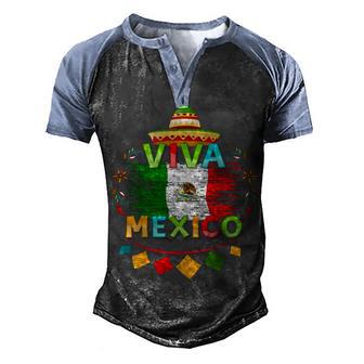 Mexican Flag Viva Mexico Pride Independence Day 2022 Men's Henley Shirt Raglan Sleeve 3D Print T-shirt - Thegiftio UK