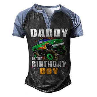 Monster Truck Family Matching Daddy Of The Birthday Boy Men's Henley Shirt Raglan Sleeve 3D Print T-shirt - Thegiftio UK
