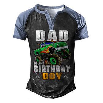 Monster Truck Family Matching Party Dad Of The Birthday Boy Men's Henley Shirt Raglan Sleeve 3D Print T-shirt - Thegiftio UK