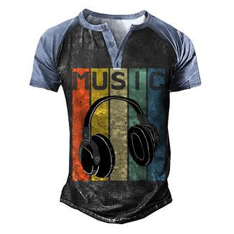 Music Lover Producer Dj Gifts Funny Retro Headphones  V2 Men's Henley Shirt Raglan Sleeve 3D Print T-shirt