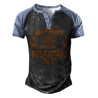 My Family Tree Has A Deer Stand In It Hunting Men's Henley Shirt Raglan Sleeve 3D Print T-shirt - Thegiftio UK