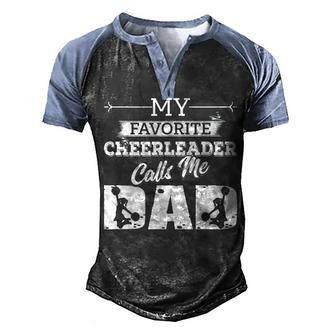 My Favorite Cheerleader Calls Me Dad Cheer Fathers Day Men's Henley Shirt Raglan Sleeve 3D Print T-shirt - Thegiftio UK