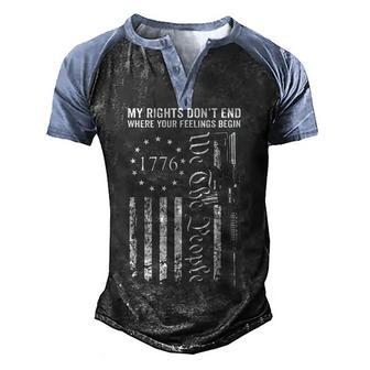 My Rights Dont End Where Your Feelings Begin Ar15 Usa Flag Men's Henley Shirt Raglan Sleeve 3D Print T-shirt - Thegiftio UK