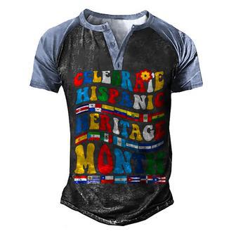National Hispanic Heritage Month Celebration Latin Flags V2 Men's Henley Shirt Raglan Sleeve 3D Print T-shirt - Thegiftio UK
