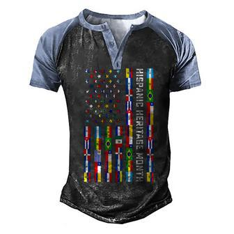 National Hispanic Heritage Month Celebration Latin Flags V3 Men's Henley Shirt Raglan Sleeve 3D Print T-shirt - Thegiftio UK