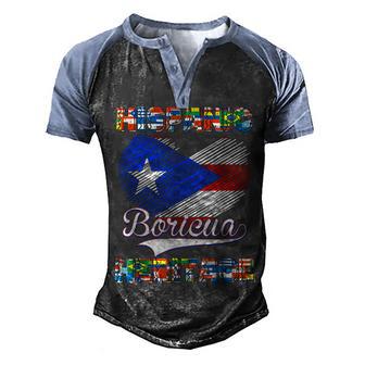National Hispanic Heritage Month Puerto Rico Flag Boricua Men's Henley Shirt Raglan Sleeve 3D Print T-shirt - Thegiftio UK