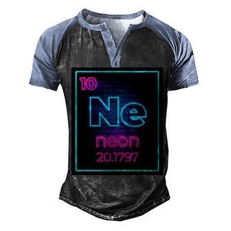 Neon Element Of The Chemistry Periodic Table For Scientists Men's Henley Shirt Raglan Sleeve 3D Print T-shirt - Thegiftio UK