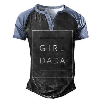 New Dad Of Girl Pregnancy Announcement Gift Proud Girl Dada Men's Henley Shirt Raglan Sleeve 3D Print T-shirt - Thegiftio UK