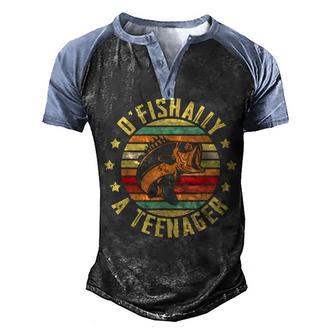 Ofishally A Nager Fishing Lovers Fisherman 13Th Birthday Men's Henley Shirt Raglan Sleeve 3D Print T-shirt - Thegiftio UK