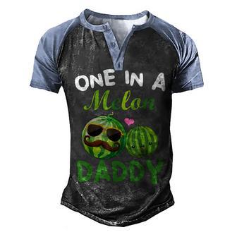 One In A Melon Daddy Outfits For Cool Bearded Man And Kids Men's Henley Shirt Raglan Sleeve 3D Print T-shirt - Thegiftio UK