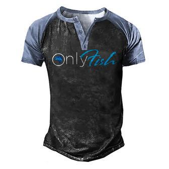 Onlyfish Fishing Men's Henley Shirt Raglan Sleeve 3D Print T-shirt - Thegiftio UK