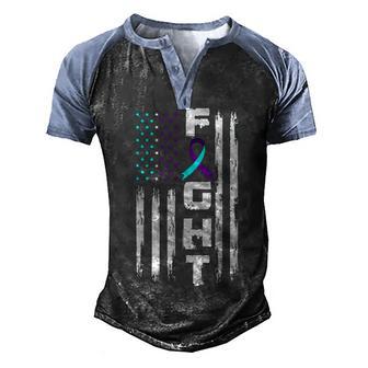 Patriotic American Us Flag Suicide Prevention Awareness Men's Henley Shirt Raglan Sleeve 3D Print T-shirt - Thegiftio UK