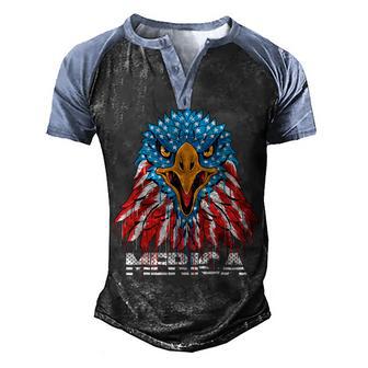 Patriotic Eagle 4Th Of July Usa American Flag V2 Men's Henley Shirt Raglan Sleeve 3D Print T-shirt - Thegiftio UK