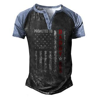 Patriotic Mens Promoted To Daddy Est 2023 First Time Dad Men's Henley Shirt Raglan Sleeve 3D Print T-shirt - Thegiftio UK
