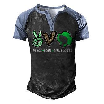 Peace Love Cookie Scout For Girls Bakery Cookie Season Men's Henley Shirt Raglan Sleeve 3D Print T-shirt - Thegiftio UK