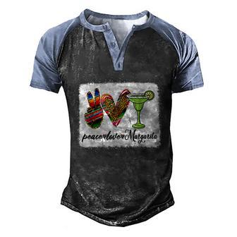 Peace Love Margarita Feelin Salty Margarita Drinking Men's Henley Shirt Raglan Sleeve 3D Print T-shirt - Thegiftio UK