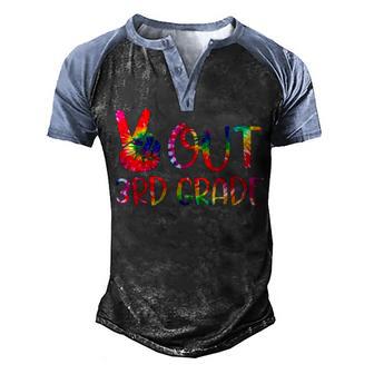 Peace Out 3Rd Grade Tie Dye Last Day Of School Graduation Men's Henley Shirt Raglan Sleeve 3D Print T-shirt - Thegiftio UK