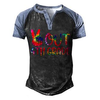 Peace Out 4Th Grade Tie Dye Graduation Last Day Of School V2 Men's Henley Shirt Raglan Sleeve 3D Print T-shirt - Thegiftio UK