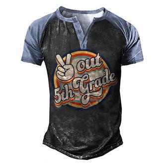 Peace Out 5Th Grade Retro Graduation Class Of 2022 Virtual Men's Henley Shirt Raglan Sleeve 3D Print T-shirt - Thegiftio UK