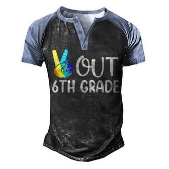 Peace Out 6Th Grade Tie Dye 6Th Grade Graduation Men's Henley Shirt Raglan Sleeve 3D Print T-shirt - Thegiftio UK