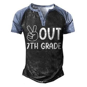 Peace Out 7Th Grade Tie Dye 7Th Grade Graduation Men's Henley Shirt Raglan Sleeve 3D Print T-shirt - Thegiftio UK