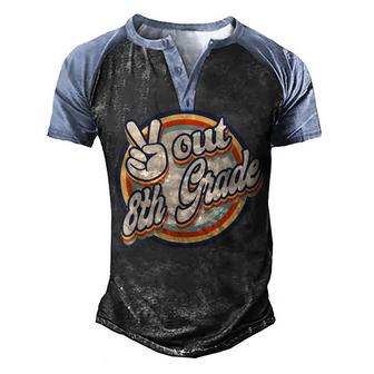 Peace Out 8Th Grade Retro Graduation Class Of 2022 Virtual V3 Men's Henley Shirt Raglan Sleeve 3D Print T-shirt - Thegiftio UK