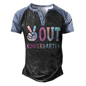 Peace Out Kindergarten Tie Dye Graduation Class Of 2022 V3 Men's Henley Shirt Raglan Sleeve 3D Print T-shirt - Thegiftio UK