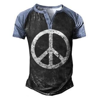 Peace Sign Woman Children Men Men's Henley Shirt Raglan Sleeve 3D Print T-shirt - Thegiftio UK