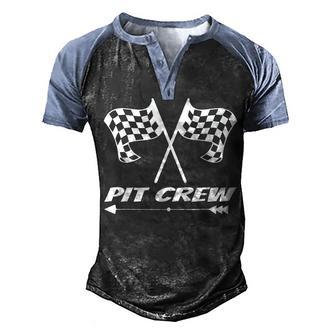 Pit Crew Race Flag Twin For Lover Racing Men's Henley Shirt Raglan Sleeve 3D Print T-shirt - Thegiftio UK