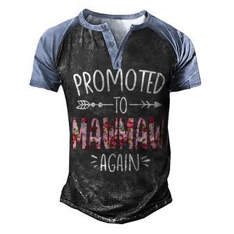 Pregnancy Announcement Soon To Be Mawmaw Again Floral Graphi Men's Henley Shirt Raglan Sleeve 3D Print T-shirt - Thegiftio UK