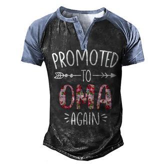 Pregnancy Announcement Soon To Be Oma Again Floral Graphic Men's Henley Shirt Raglan Sleeve 3D Print T-shirt - Thegiftio UK