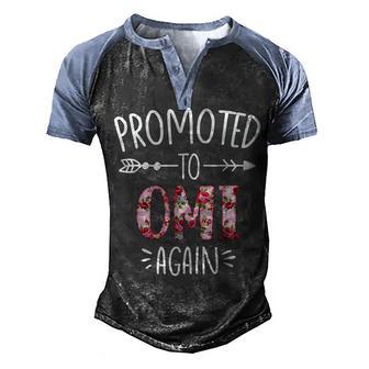 Pregnancy Announcement Soon To Be Omi Again Floral Graphic Men's Henley Shirt Raglan Sleeve 3D Print T-shirt - Thegiftio UK