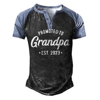 Promoted To Grandpa 2023 Soon To Be Grandpa New Grandpa Men's Henley Shirt Raglan Sleeve 3D Print T-shirt - Thegiftio UK
