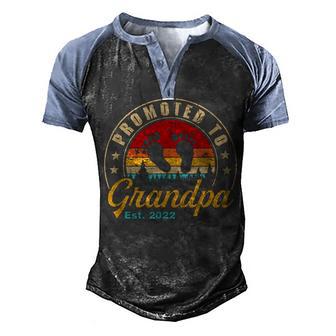 Promoted To Grandpa Est 2022 Men Vintage First Time Grandpa Men's Henley Shirt Raglan Sleeve 3D Print T-shirt - Thegiftio UK